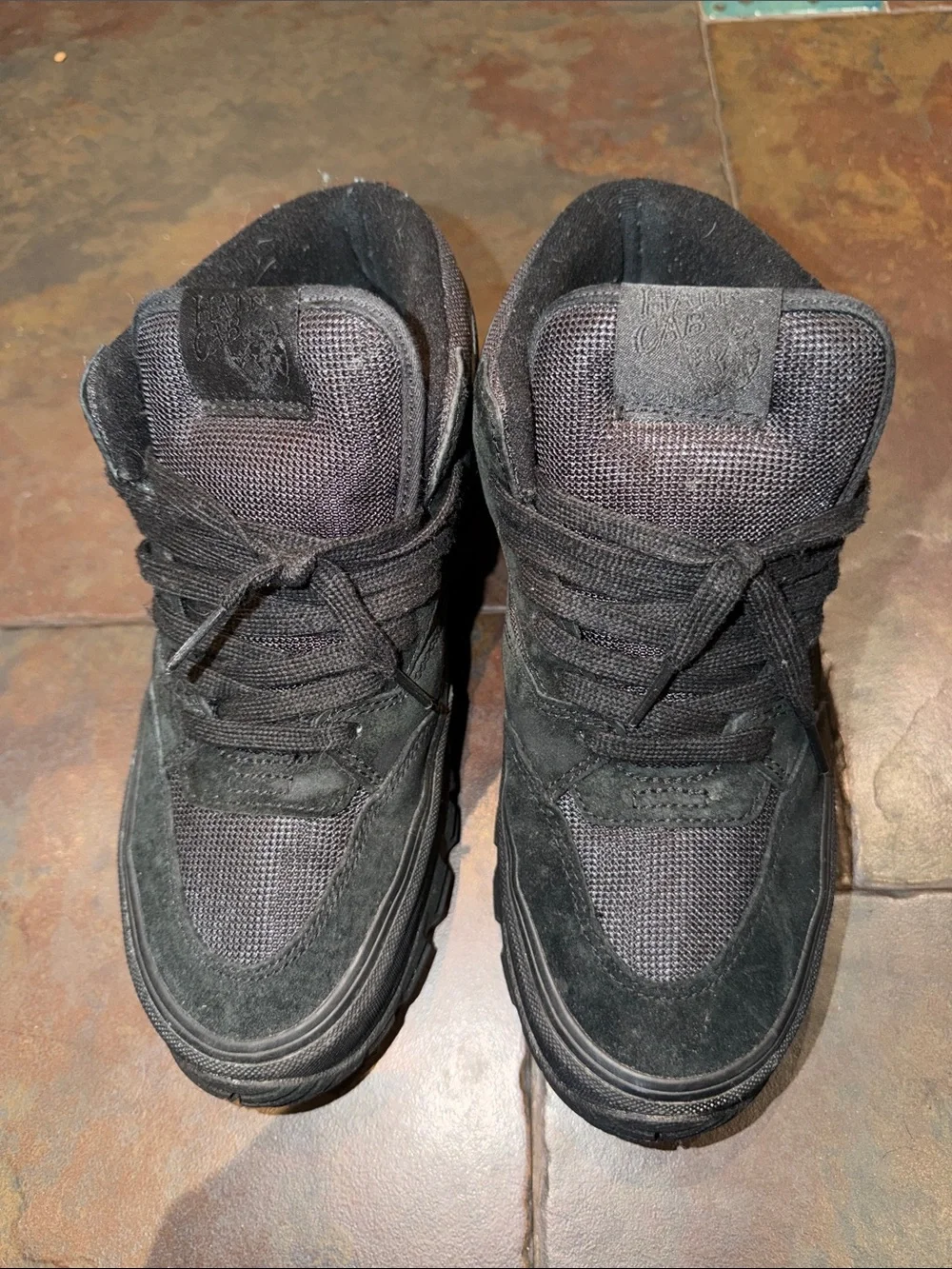 Vans Men's Black Suede and Mesh Rugged Mid-Top Boots half cabs OTW